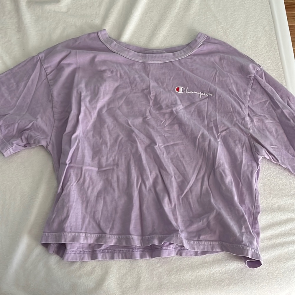 Purple Champion Cropped Tee